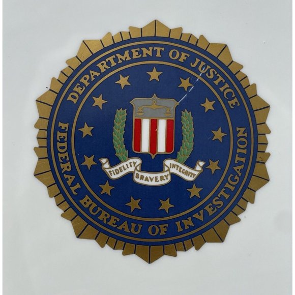 12" Vintage Lenox Decor Porcelain Charger DOJ FBI Justice Bureau Investigation - Picture 1 of 13